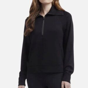 Danskin Women's Luxe Half Zip Pullover Top Black Size M